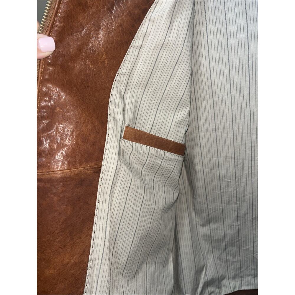 Daniel Cremieux Leather Sz Large Jacket Soft Lambskin Leather Tan 90’s VTG NWT - Picture 4 of 10